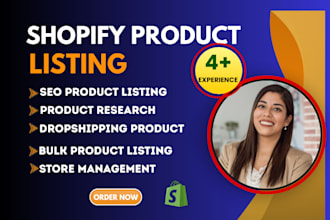 do shopify products upload or listing and shopify data entry