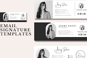 design modern clickable HTML email signature for gmail, outlook apple etc