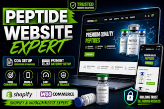design peptide website with coa and payment gateway setup