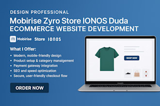 design professional mobirise zyro store ionos duda ecommerce website development