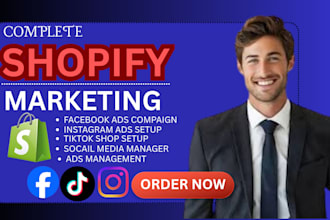 run complete shopify marketing with facebook, instagram, and tiktok ads setup