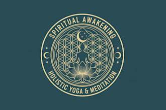 do custom sacred geometry, mystical, yoga, holistic, spiritual logo design