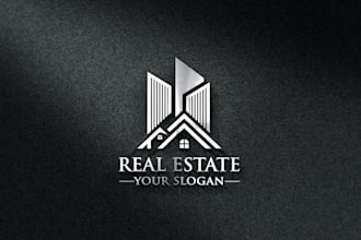 design a modern real estate, house, building, or property logo