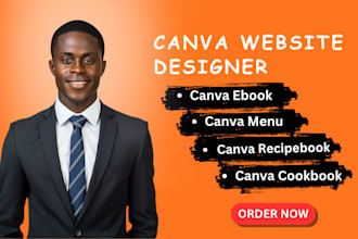 design a professional canva cookbook, recipe book, or ebook