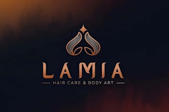 make a modern minimalist cosmetics, hair, makeup, beauty or fashion brand logo