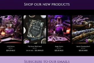 design spiritual shopify store, crystal healing and metaphysical store