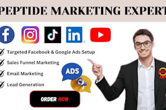 peptides marketing expert peptide facebook google social media ads sales funnel