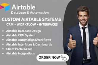 build airtable database, airtable automation, interface, crm system
