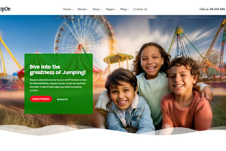 build wix amusement park website inflatable rentals website bounce house website