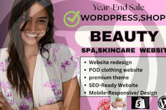 wordpress beauty website spa website beauty website design website redesign