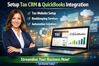 setup tax crm quickbooks integration tax website bookkeeping website automation