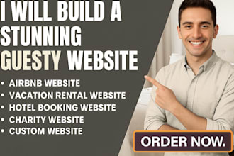create a professional guesty property and airbnb rental website