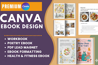 create canva fitness ebook canva workbook design canva ebook template journal