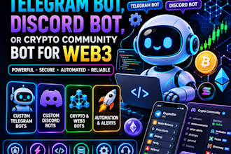 build custom telegram bot, discord bot, or crypto community bot for web3