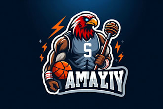 design premium stunning sports mascot logo for gaming,youtube,website
