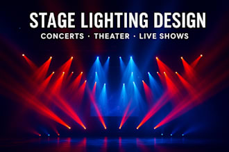 do stage lighting, stage design stage lighting layout, 3d lighting visualization