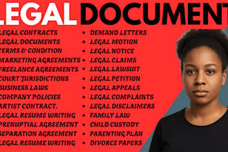 draft and review legal contracts, agreements, ndas, terms and conditions