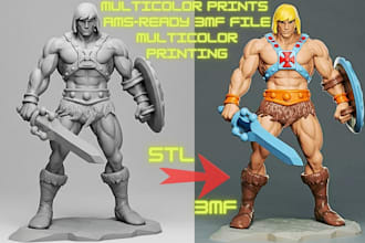 stl to 3mf add color to 3d model convert 2d 3d  slice split for printing
