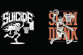 design retro badminton championship volleyball skeleton logo