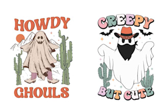 make hand drawn halloween cartoon cactus logo