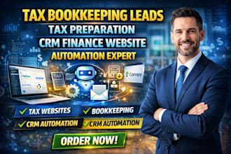 build tax website bookkeeping leads tax preparation crm finance website automate