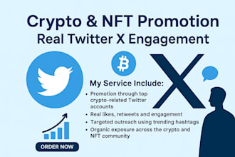 promote your crypto or nft project on twitter x for real and active engagement
