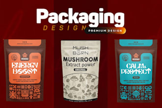 design mylar bag packaging design, amazon box, cosmetic, cbd, pouch label design