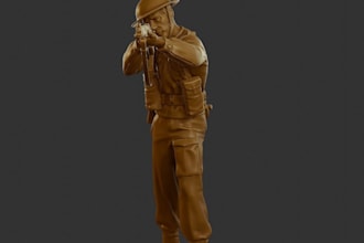 make 3d historical battle soldier, ancient warrior character,stl,3d army figure