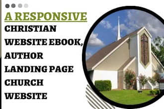 design a responsive christian website ebook, author landing page church website