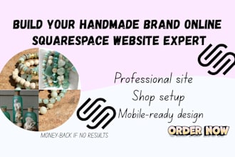 design a professional squarespace website for handmade sellers