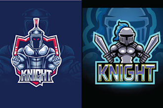 do professional knight mascot esport gaming logo
