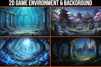 draw 2d game environment background concept art, levels, fantasy map design