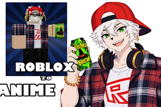 draw roblox, minecraft avatar anime pfp anime art illustration anime oc design