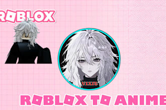 draw roblox, minecraft character in anime style anime pfp anime art illustration