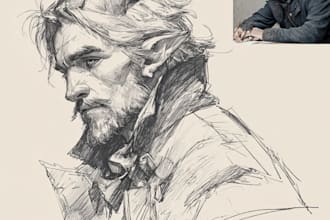 draw character design in sketch