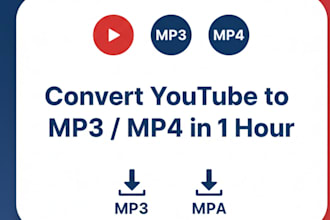 convert youtube videos to mp3, mp4 or any format within 1 hour