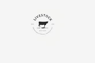 create a simple farm logo and brand name for western ranch cattle