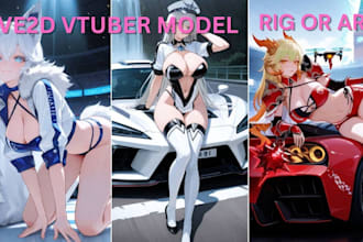 make a professional anime vtuber live2d model art ready for rigging