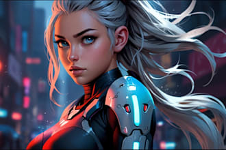 create fantasy, sci fi, character with hyperrealistic style