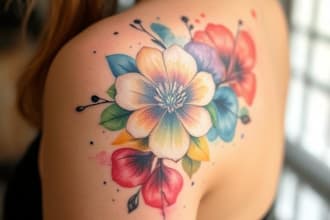 draw watercolor tattoo design