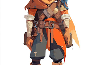 do 2d game art, game concept art, game character design,