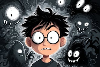 draw horror cartoons for sticker and logo design