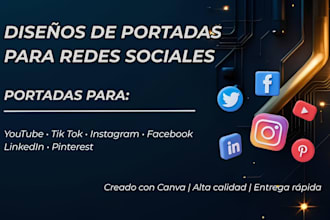 diseñare portadas modernas y atractivas para cualquier red social