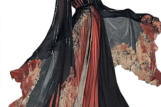 create digital illustration for fashion design art