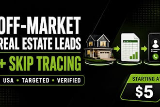 generate off market real estate leads and skip trace property owners