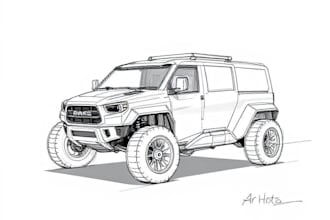 sketch a car or vehicle design concept using digital drawing