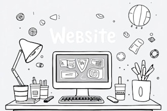 draw doodle illustrations for website, icons