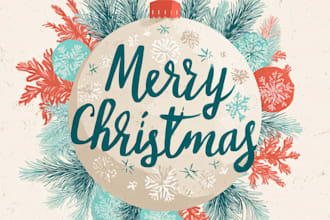 draw custom greeting, christmas card or postcard