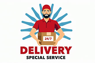 design outstanding courier boy logo in 12 hours