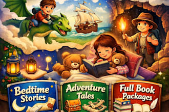 custom book blurb, bedtime stories, illustration and fiction, adventure